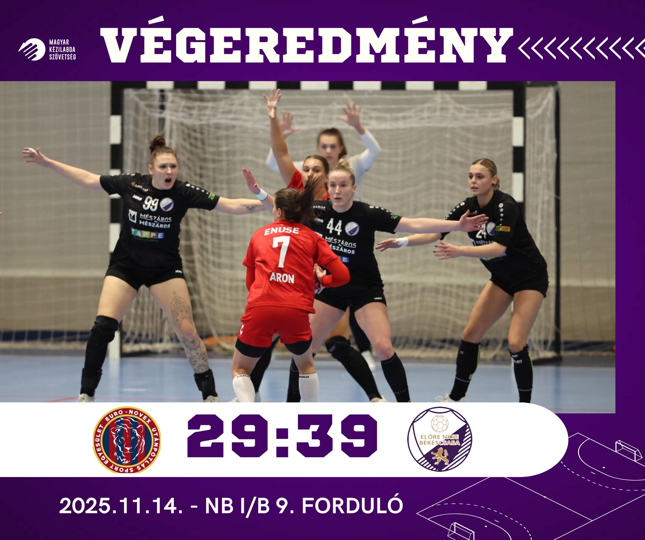 ENUSE - Tappe-Békéscsabai Előre NKSE 29-39 (16-21) ENUSE - Tappe-Békéscsabai Előre NKSE 29-39 (16-21)