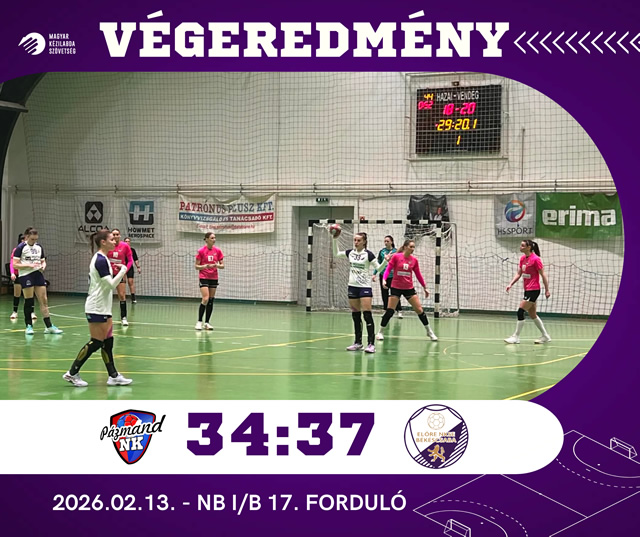 Gárdony-Pázmánd NKK - Tappe-Békéscsabai Előre NKSE 34-37 (18-21) Gárdony-Pázmánd NKK - Tappe-Békéscsabai Előre NKSE 34-37 (18-21)
